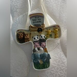 Kids Animal-Themed Cross Wall Decor